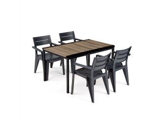 Amari 4+1 kerti bútor garnitúra szett kőris-grafit