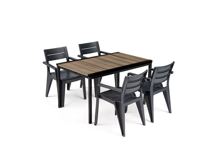 Amari 4+1 kerti bútor garnitúra szett kőris-grafit