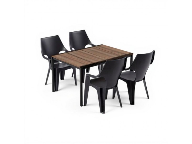 Parker 4+1 kerti bútor garnitúra szett dió-grafit