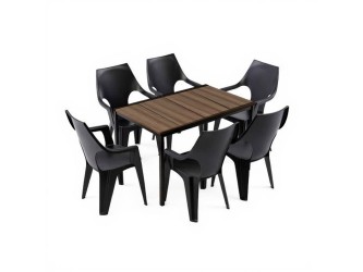 Parker 6+1 kerti bútor garnitúra szett dió-grafit