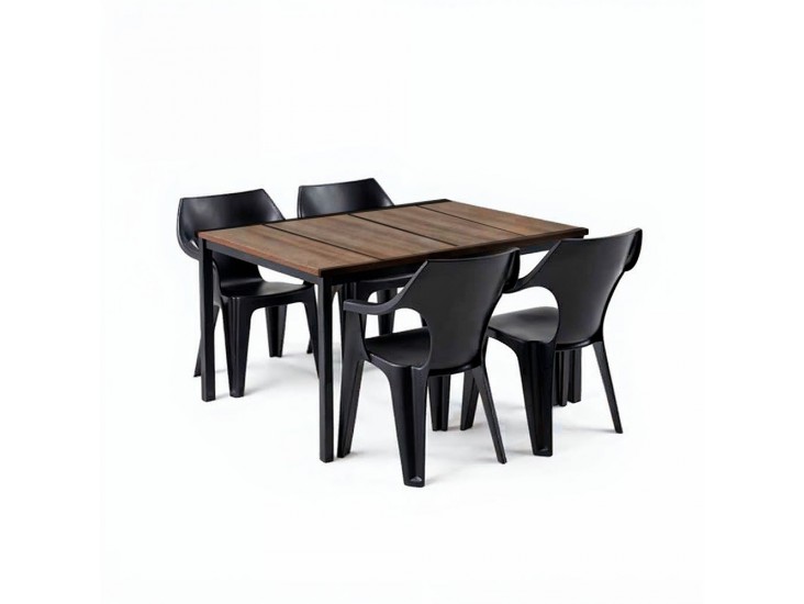 Carter 4+1 kerti bútor garnitúra szett dió-grafit