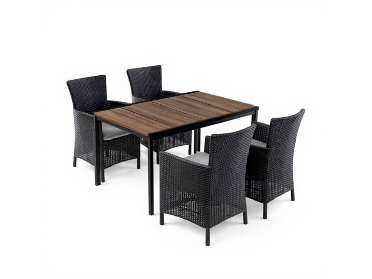 Nadia 4+1 kerti bútor garnitúra szett dió-grafit