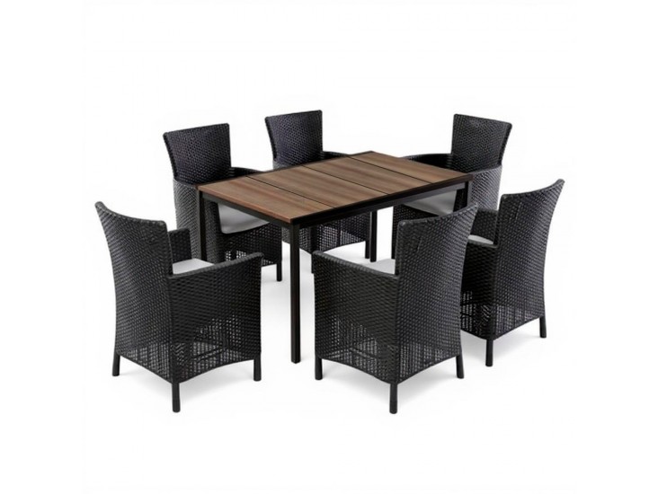 Nadia 6+1 kerti bútor garnitúra szett dió-grafit