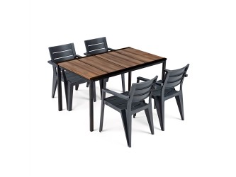 Amari 4+1 kerti bútor garnitúra szett dió-grafit