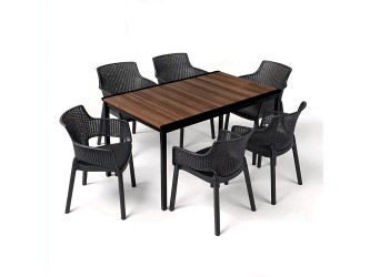 Romen 6+1 kerti bútor garnitúra szett dió-grafit