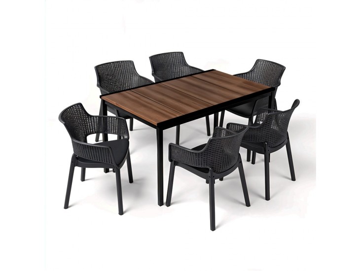 Romen 6+1 kerti bútor garnitúra szett dió-grafit