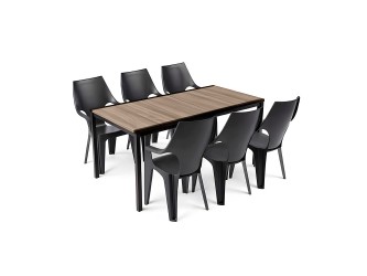 Parker Large 6+1 kerti bútor garnitúra szett kőris-grafit