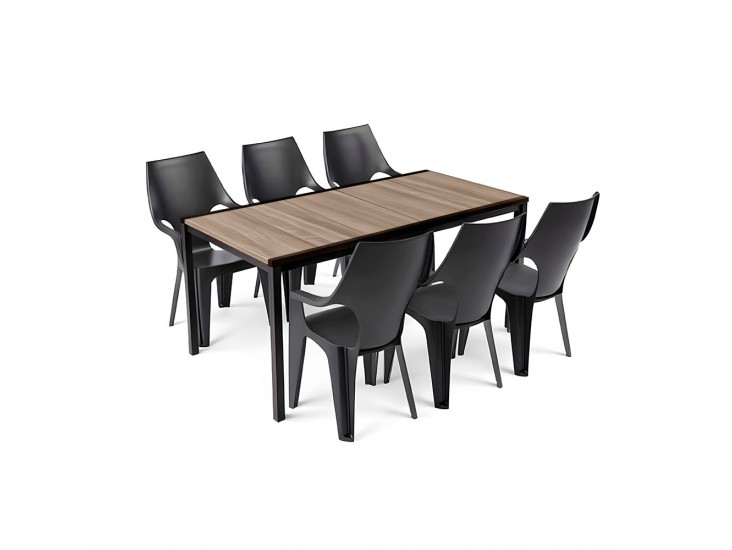 Parker Large 6+1 kerti bútor garnitúra szett kőris-grafit