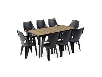 Parker Large 8+1 kerti bútor garnitúra szett kőris-grafit