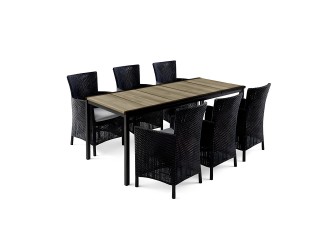 Nadia Large 6+1 kerti bútor garnitúra szett kőris-grafit