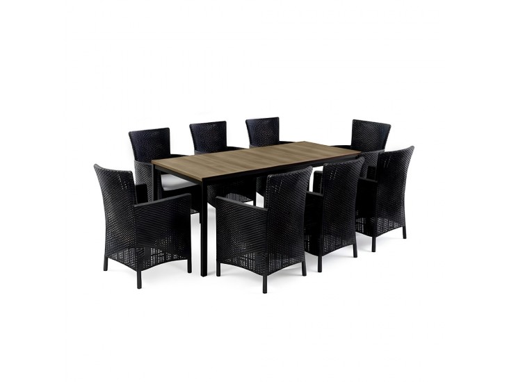 Nadia Large 8+1 kerti bútor garnitúra szett kőris-grafit