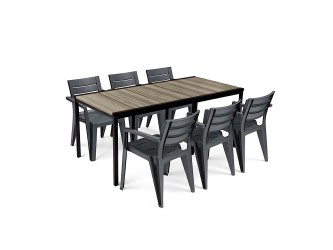 Amari Large 6+1 kerti bútor garnitúra szett kőris-grafit