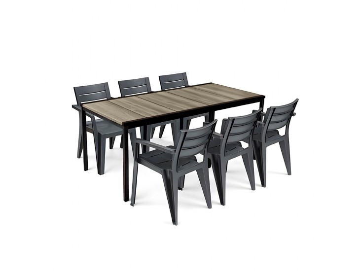 Amari Large 6+1 kerti bútor garnitúra szett kőris-grafit
