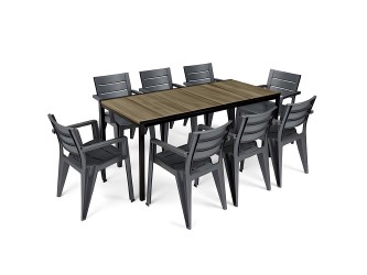 Amari Large 8+1 kerti bútor garnitúra szett kőris-grafit