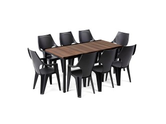 Parker Large 8+1 kerti bútor garnitúra szett dió-grafit