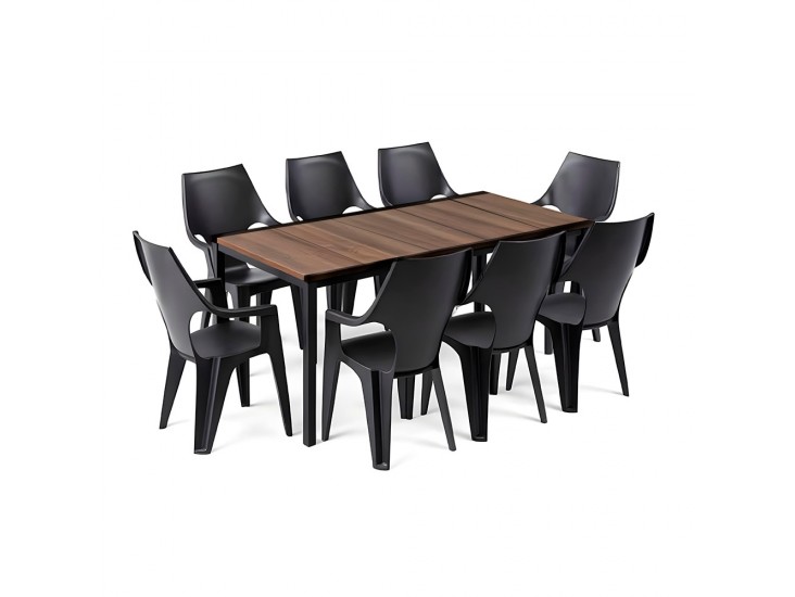 Parker Large 8+1 kerti bútor garnitúra szett dió-grafit