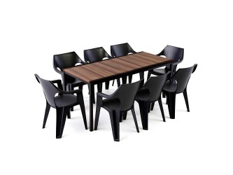 Carter Large 8+1 kerti bútor garnitúra szett dió-grafit