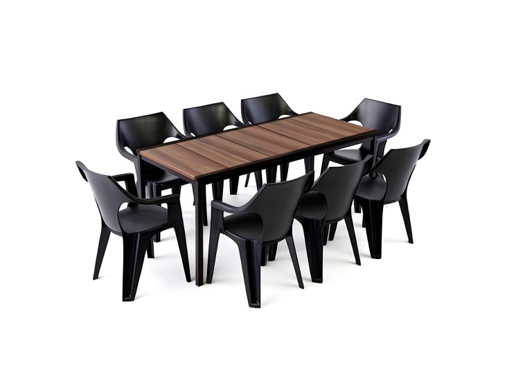 Carter Large 8+1 kerti bútor garnitúra szett dió-grafit