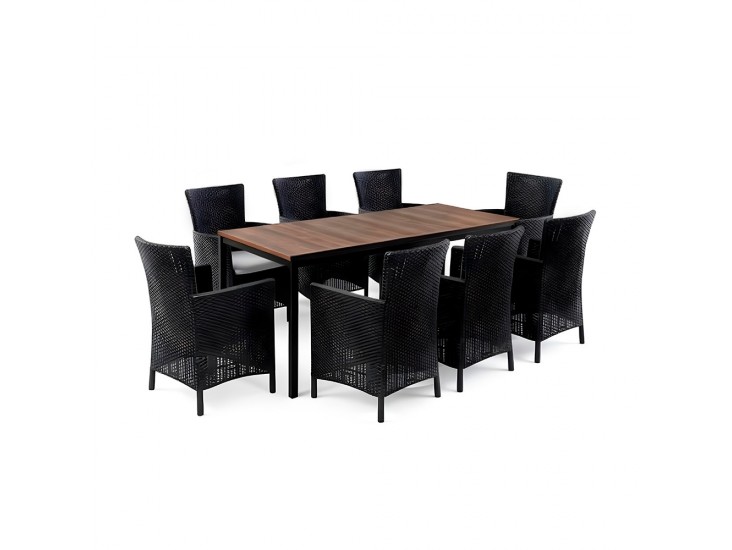 Nadia Large 8+1 kerti bútor garnitúra szett dió-grafit
