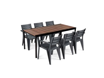 Amari Large 6+1 kerti bútor garnitúra szett dió-grafit