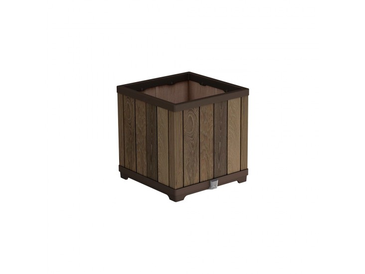 Deco szögletes műanyag virágláda 61 L dió