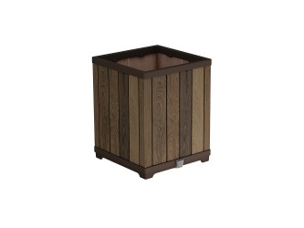 Deco szögletes magasított műanyag virágláda 74 L dió