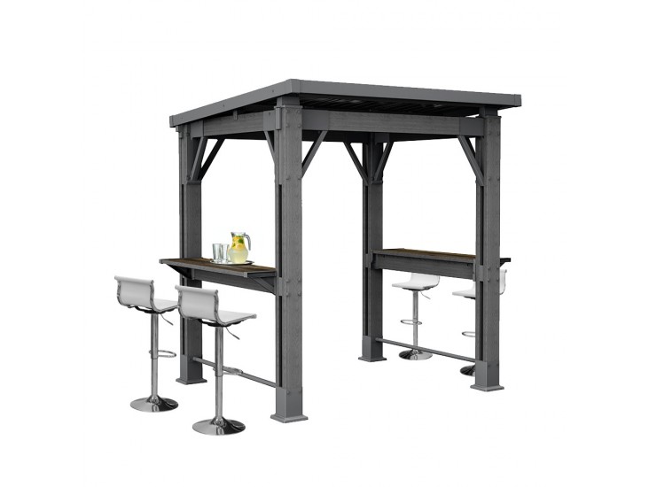 Kerti grill pavilon, pulttal, tetővel grafit