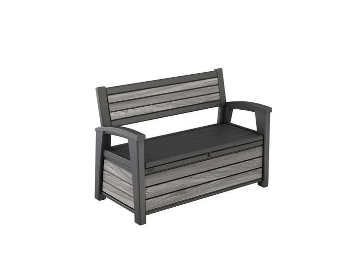 Decocoat műanyag kerti pad/tároló 227 L viharszürke