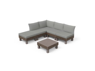 Elements full kerti bútor szett dió-zöld