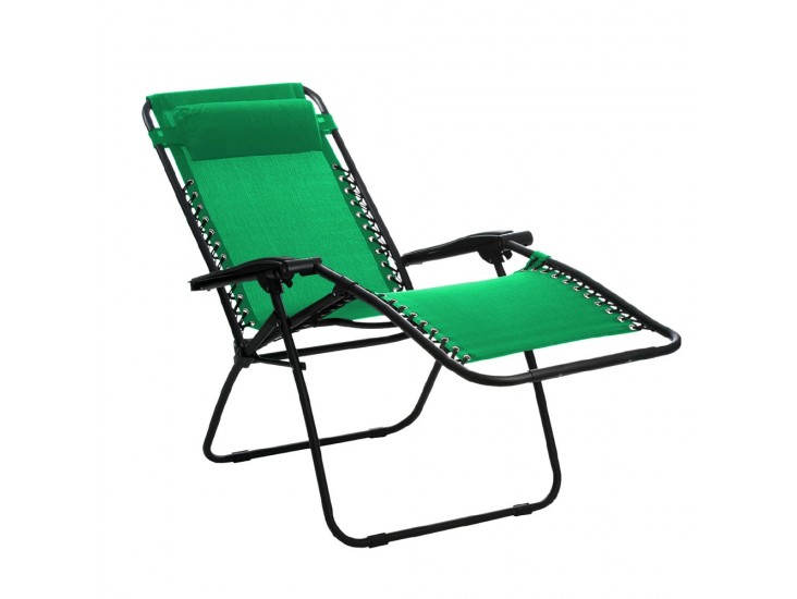 Delux összecsukható zöld nyugágy párnával