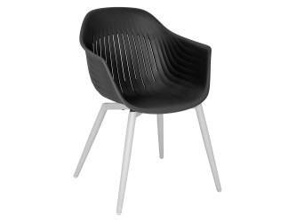 Ballena műanyag kerti szék fém lábbal, fekete