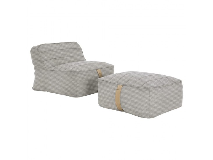 Sponge kerti szivacsfotel puffal, bézs