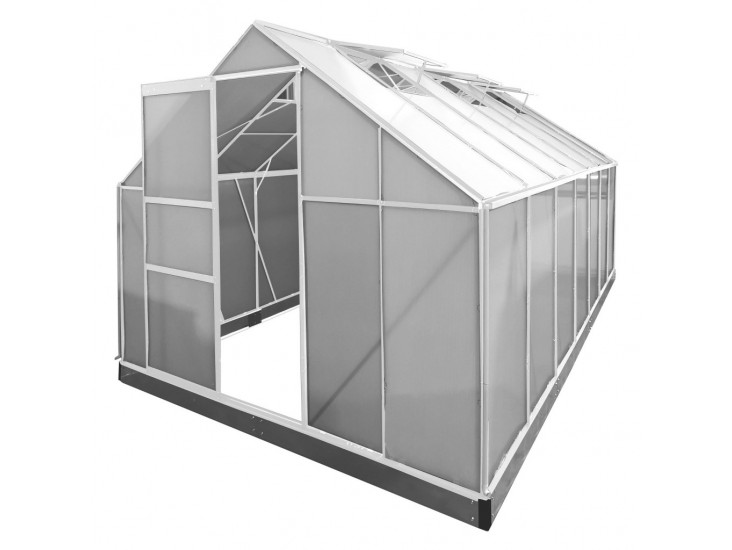 Polikarbonát üvegház 250 x 430 x 124/205 cm