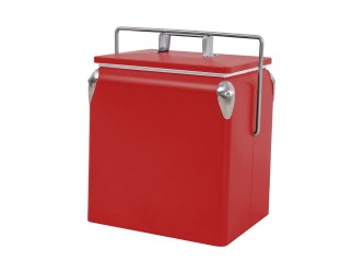 Tourist retro fém hűtőláda 13 l piros