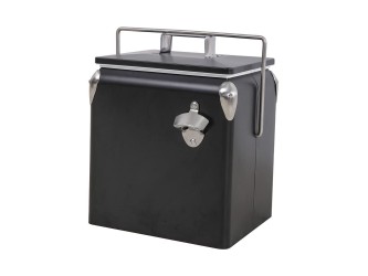 Tourist retro fém hűtőláda 13 l fekete