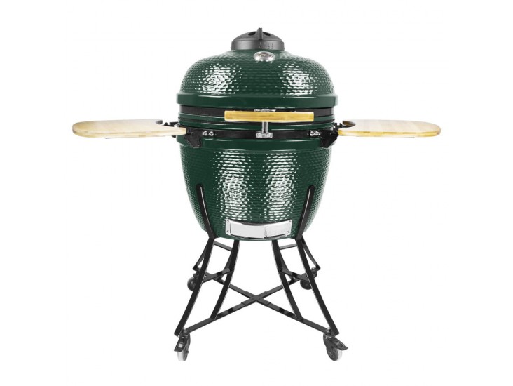 Kerámia faszéngrill oldalpolcokkal, 52 cm ráccsal