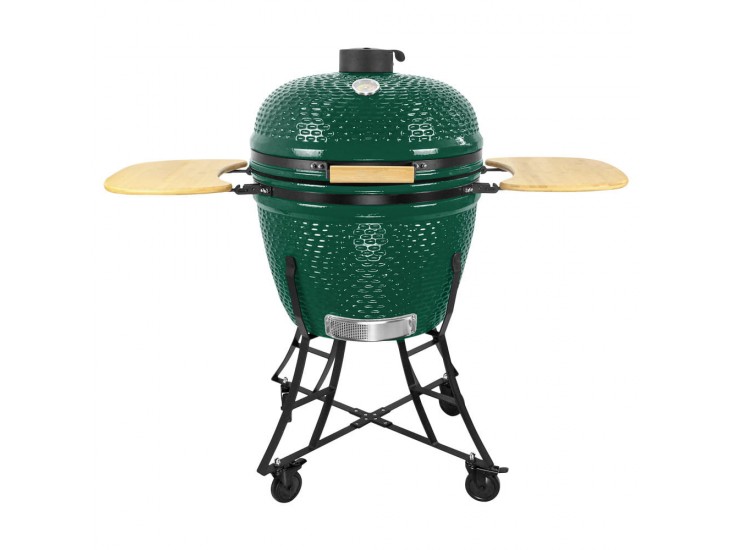 Kerámia faszéngrill oldalpolcokkal, 57 cm ráccsal
