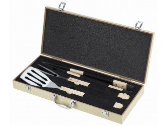 3 db-os grill eszköz készlet fadobozban