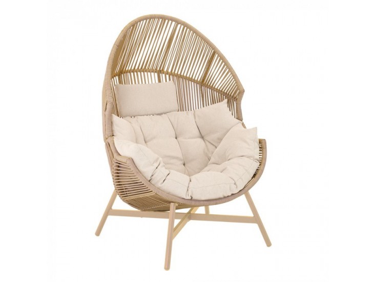 HOLAND rattan kosárfotel bézs