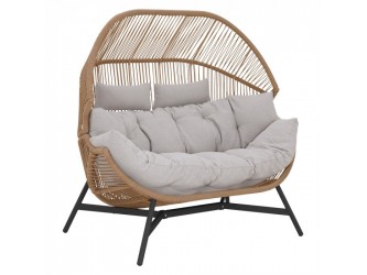 HOLAND rattan dupla kosárfotel bézs