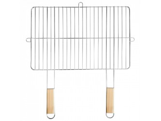 Szögletes grillrács fa fogantyúval 57x51 cm