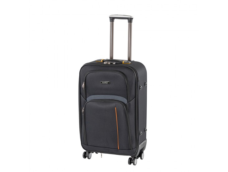 TraveLux light közepes bőrönd puha 68x45x25 cm fekete