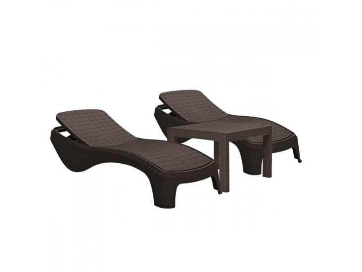 Atlantic duo kerti nyugágy set Rosario asztallal barna