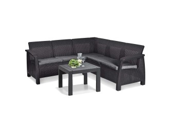 Corfu relax sarokgarnitúra rosario asztallal grafit