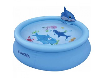 Shark 3D felfújható pancsolómedence spriccelővel 190 x 47 cm