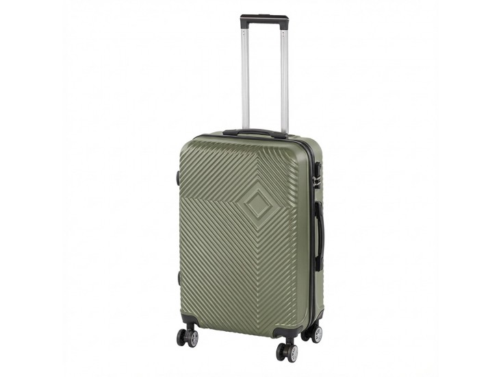 TraveLux Pro közepes bőrönd keményfedeles 68x45x25 cm olajzöld