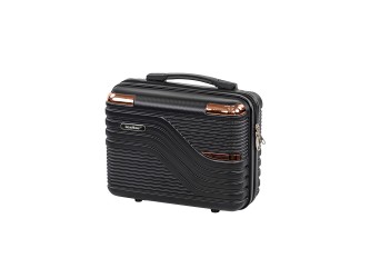 TraveLux Urban kisméretű kézi bőrönd keményfedeles 28x36x16 cm fekete