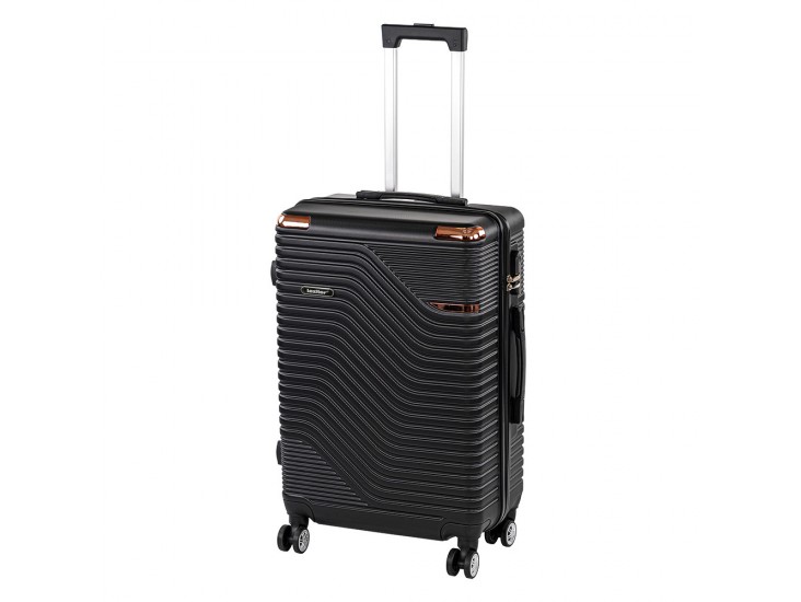 TraveLux Urban közepes bőrönd keményfedeles 68x45x25 cm fekete