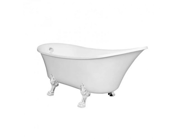 Antica szabadon álló kád fehér lábakkal és leeresztővel