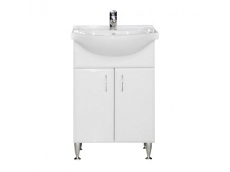 Bianca Plus 55 alsó szekrény mosdóval, magasfényű fehér színben